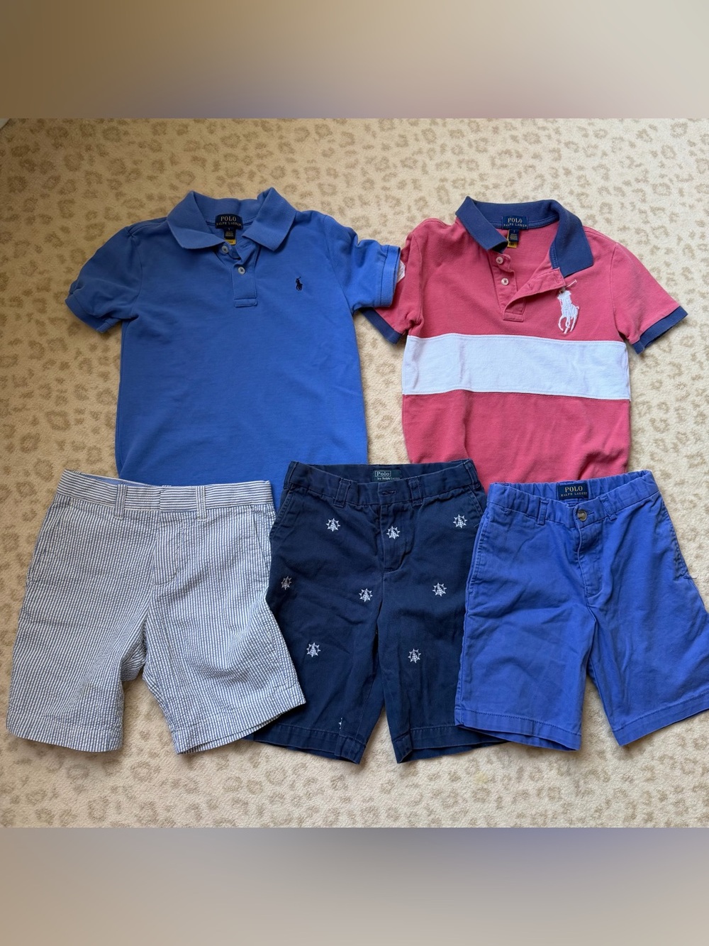 Bundle of boys summer shorts and tops (Mostly Polo by Ralph Lauren, size 7)